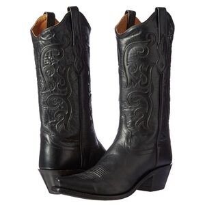 Old West Snip Toe Black Western Boots